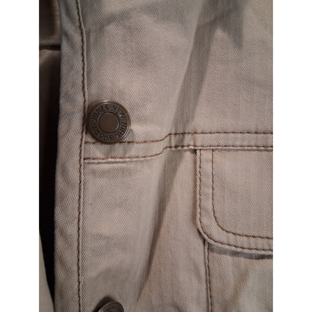 Jones New York Sport Tan Jacket Size M Cotton Stretch Utility Style - Picture 11 of 11